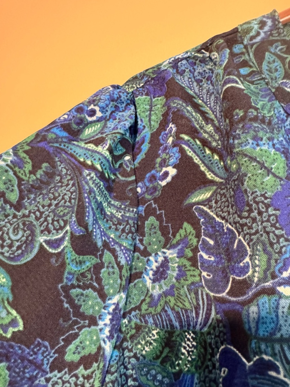 NWT Blue Paisley Tiered Mini Dress | M 8-10 | Coastal Boho Summer - Picture 8 of 9